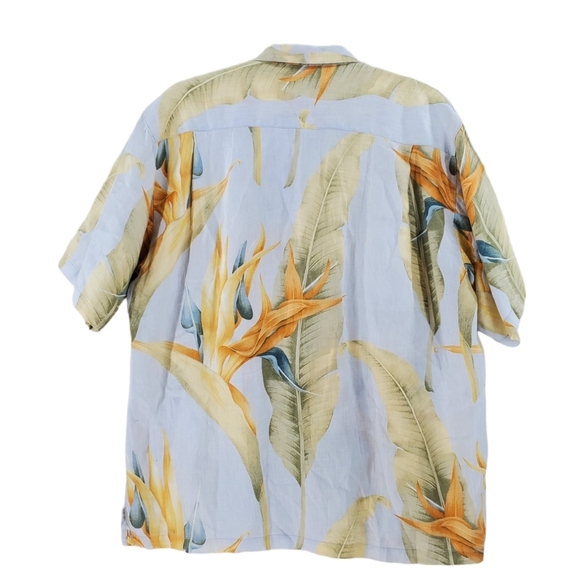 Tommy Bahama Linen Shirt Mens L Floral White Yellow Hawaiian Button Up Relaxed - Picture 10 of 10